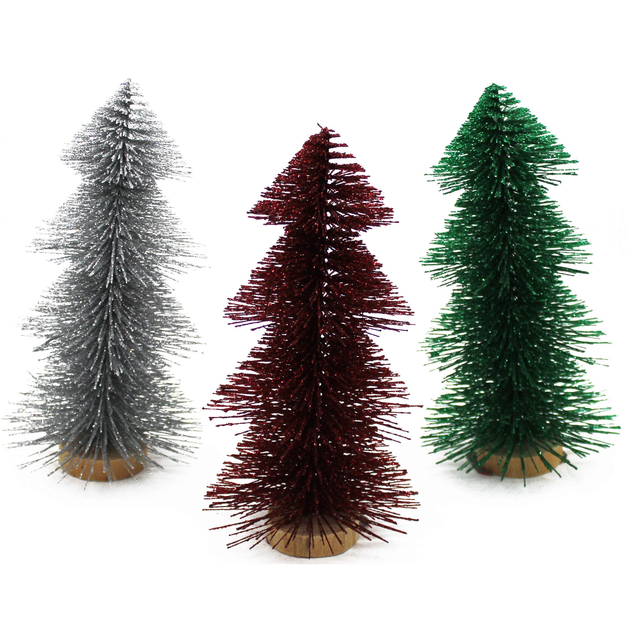 Bulk 16-Pack: Christmas Trees Bottle Model Table Top Decorations