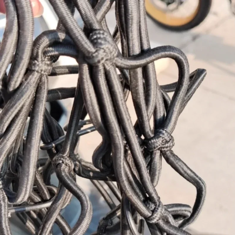 Motorcycle cargo net with hooks, 30 or 40 cm, black — representative supplier photograph