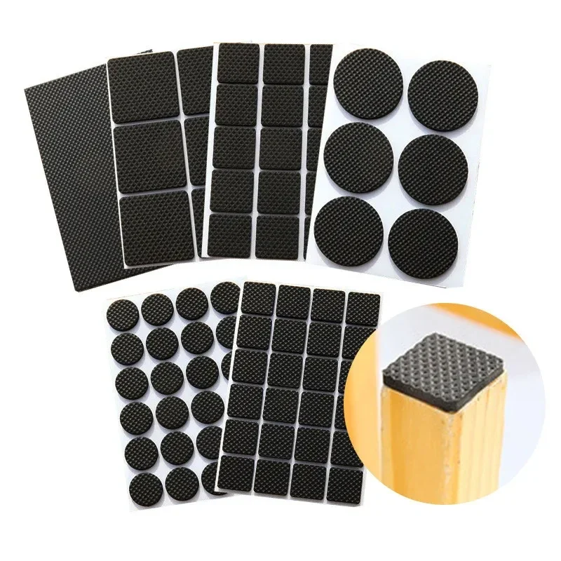 Self-adhesive non-slip furniture leg pads, felt and rubber foam — representative supplier photograph