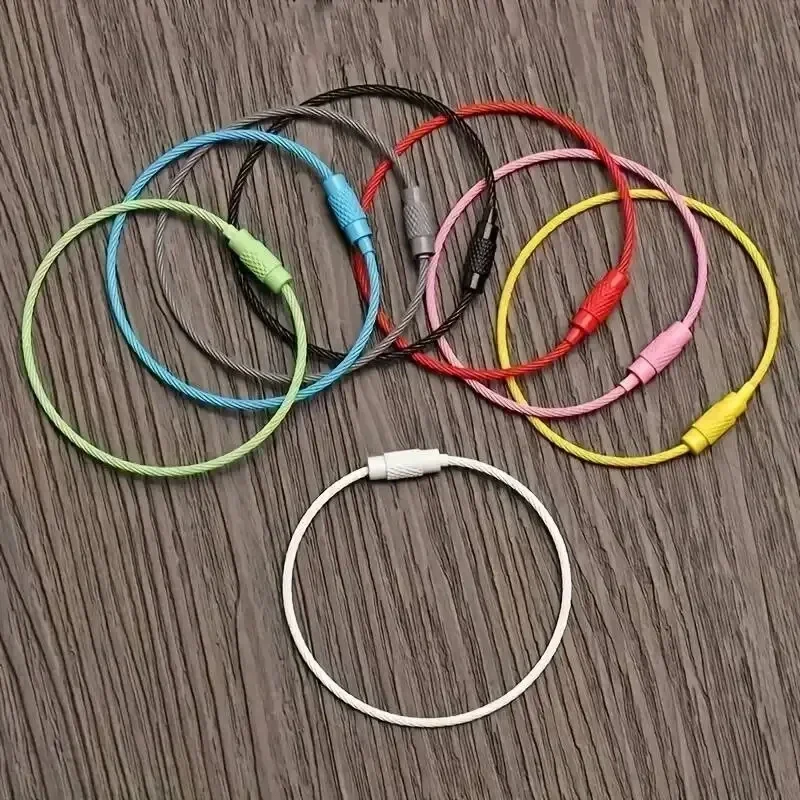 Steel wire luggage tag loops, 10 pack