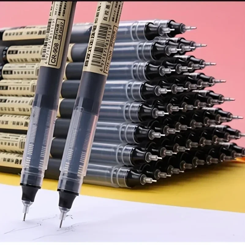 Needle-tip liquid ink gel pens, 0.5 mm, packs of 10 to 50 — representative supplier photograph
