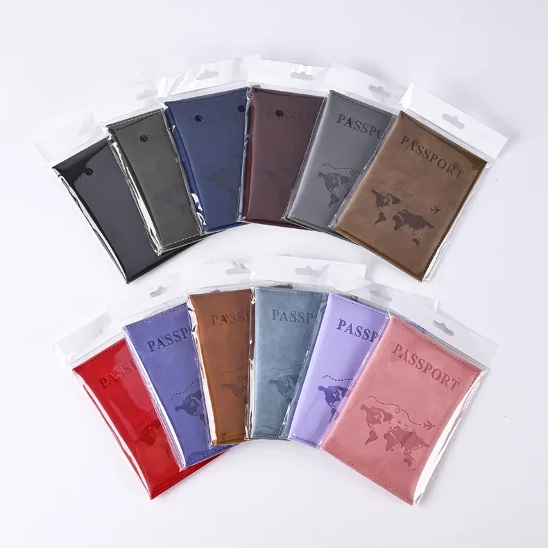 Faux-leather passport cover with card slot