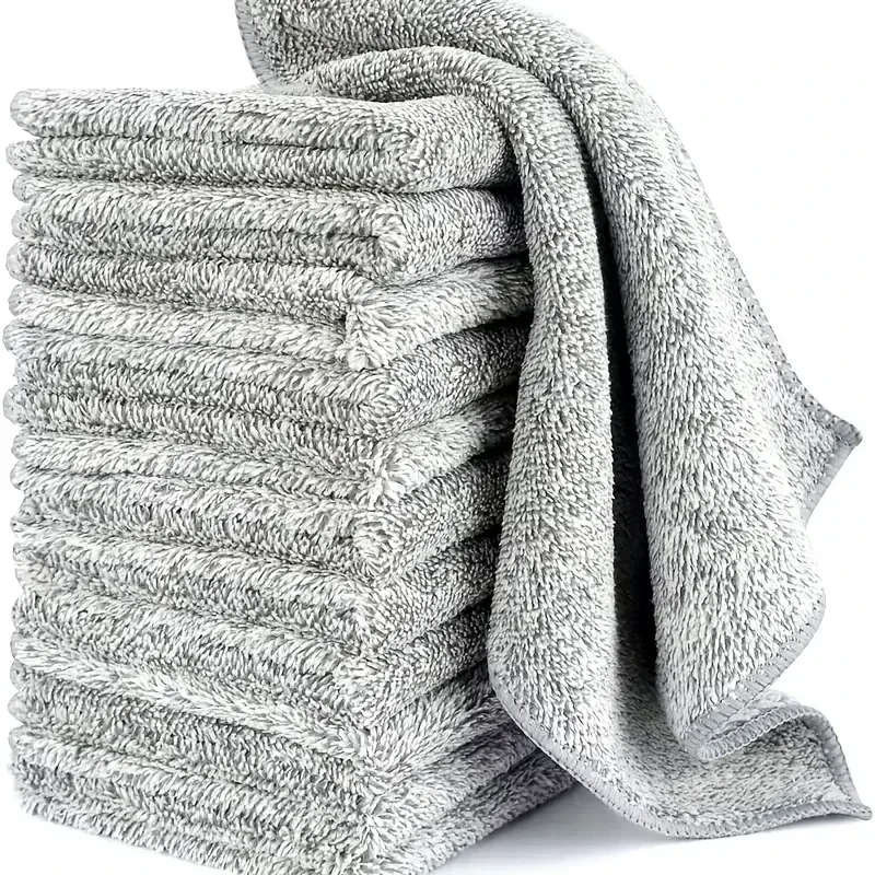 Grey microfiber cleaning cloths, 25 x 25 cm, 1 or 5 — representative supplier photograph