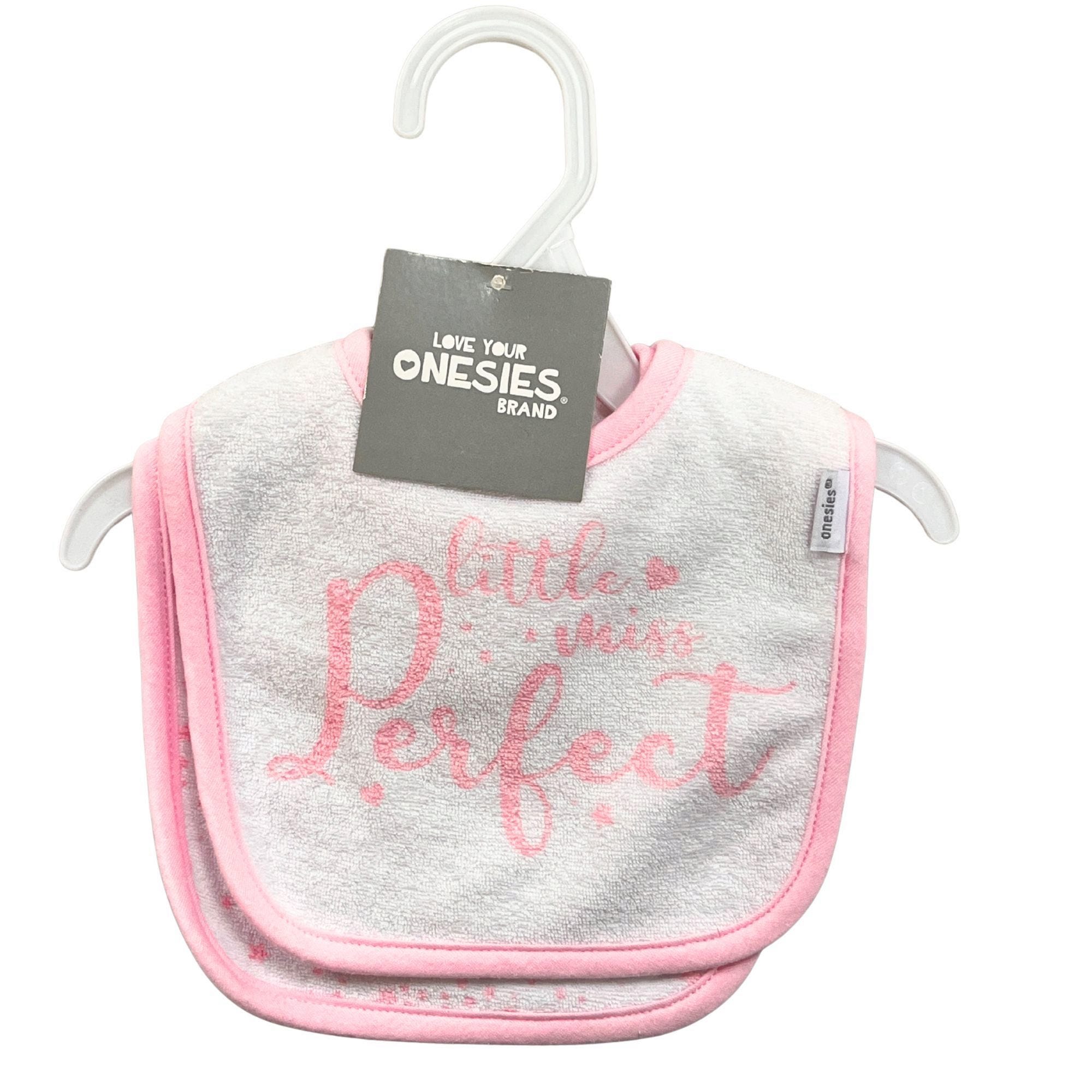Bulk 24-Pack: Gerber Childrenswear 2 Pack Pink and White Bibs