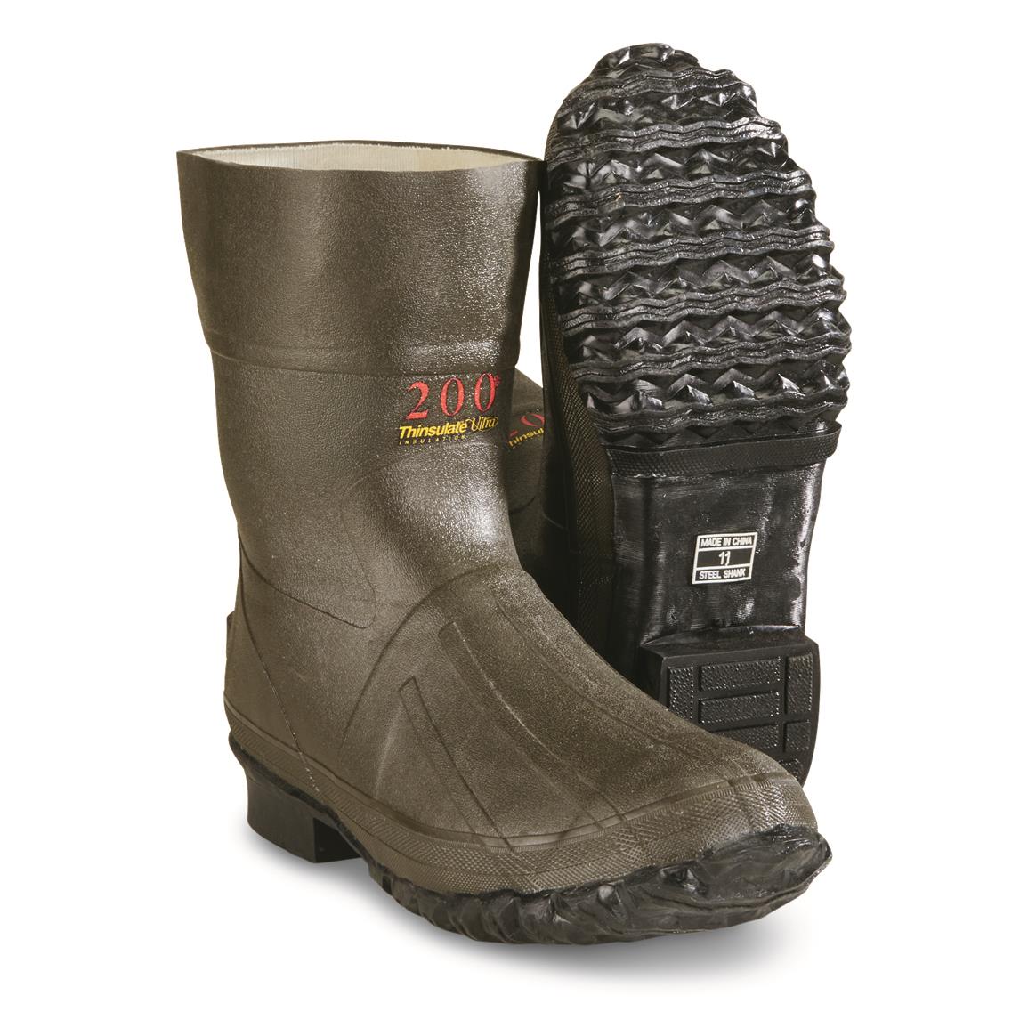 Insulated Rubber Mud Boots, New — 12 / D - Medium / Supplier Black