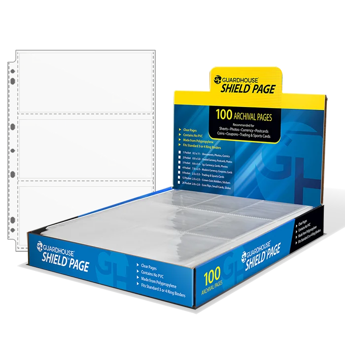 Guardhouse Shield 3 Pocket (100 pack) Polypropylene Pages