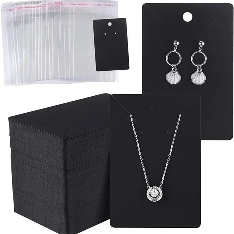 Blank jewelry display cards for necklaces and earrings, 6 x 9 cm, pack of 50 — representative supplier photograph