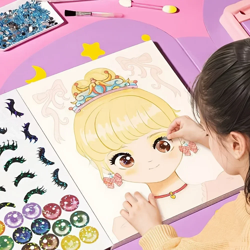 Make-a-face doll sticker book, reusable stickers — representative supplier photograph