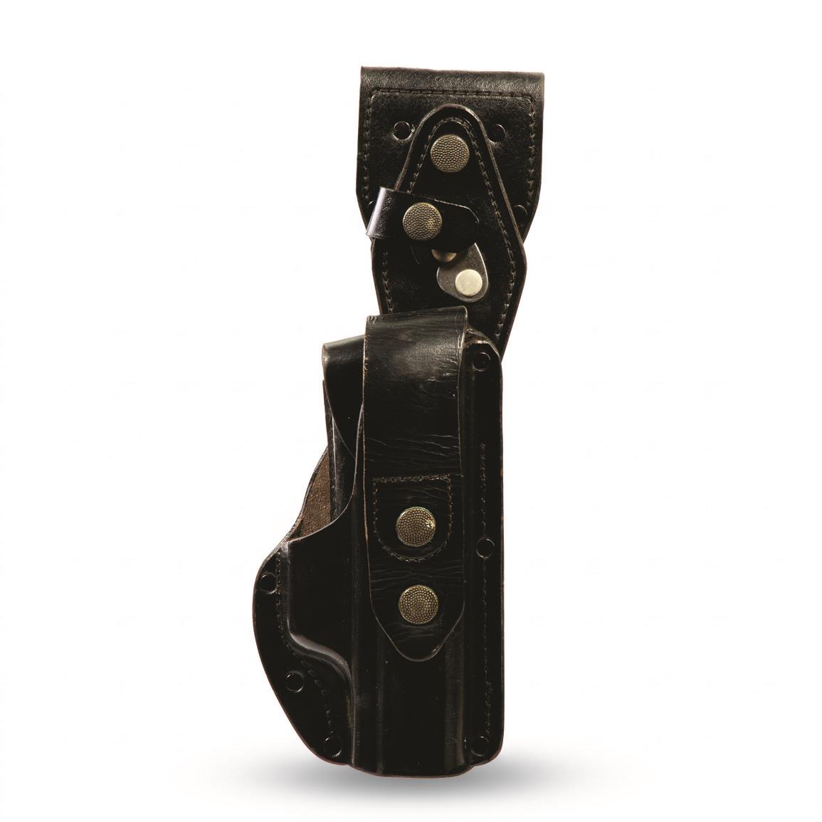 German Municipal Surplus Police Heckler & Koch P7 Dropdown Leather Holster with Mag Pouch, Used