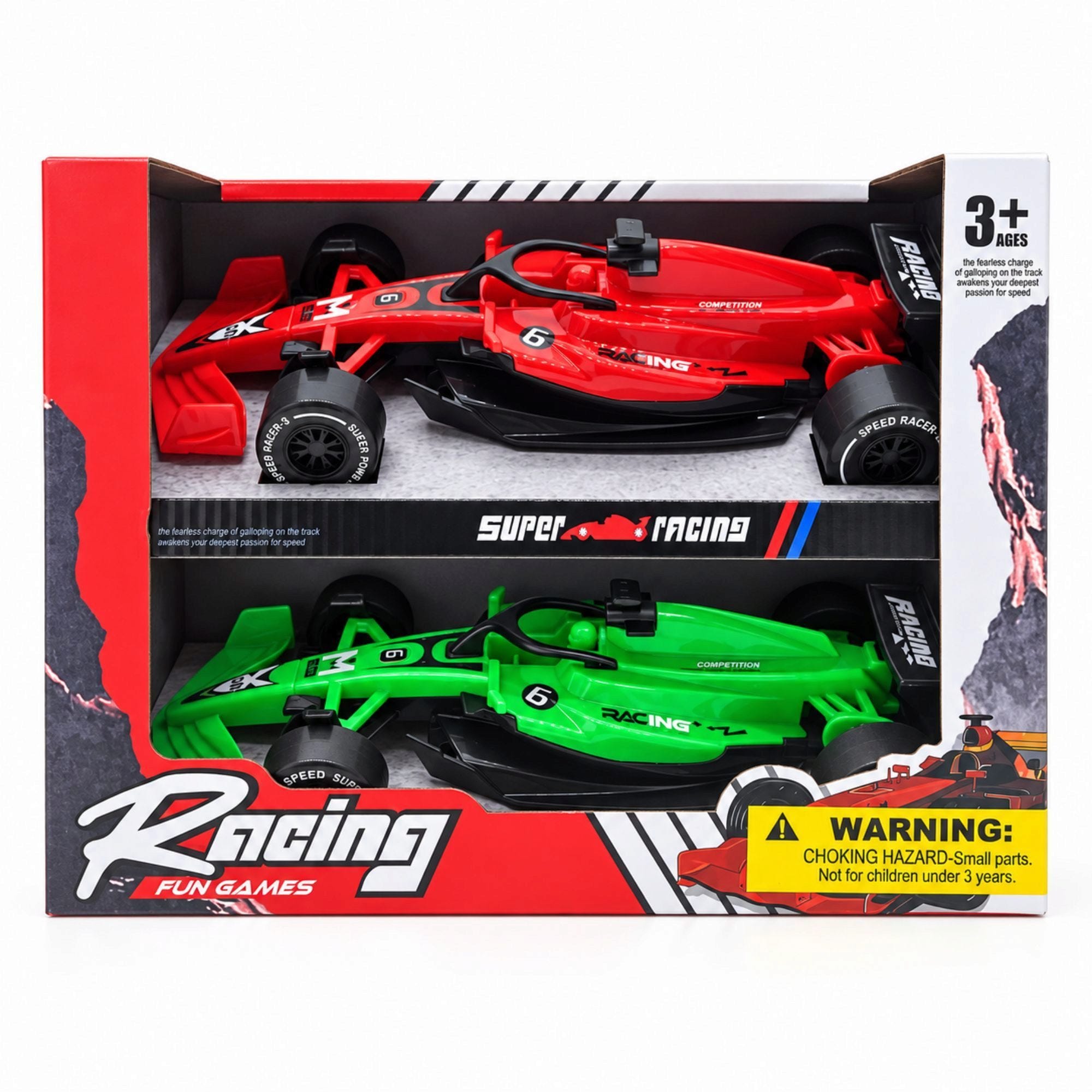 2 Pack Formula Racing Car Toy Set in Assorted Colors (pack of 4)