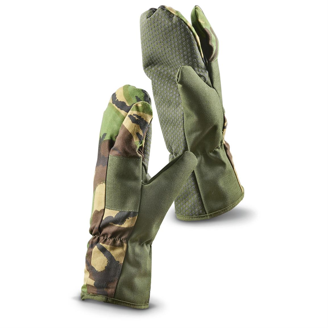 British Military Surplus Mittens, DPM Camo, Used — Small