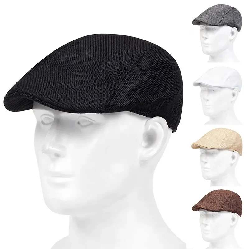 Men's flat ivy cap in solid colours, one size
