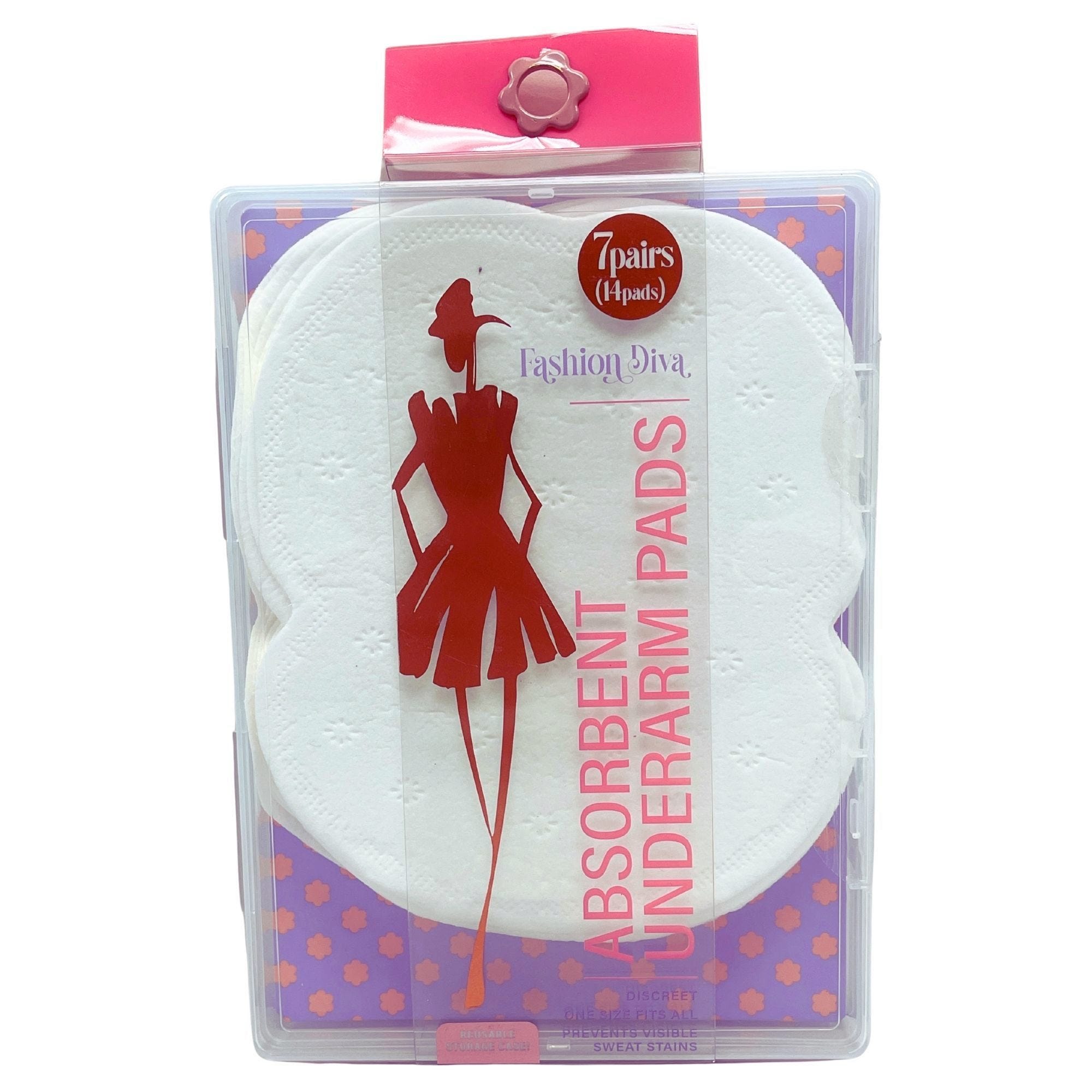 Bulk 16-Pack: Fashion Diva 12 Count Absorbet Underarm Pads in Storage Case