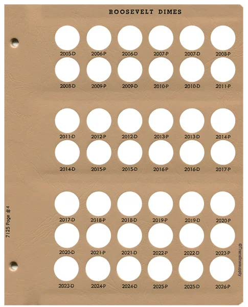 Roosevelt Dimes Replacement Page (2005 - 2026)