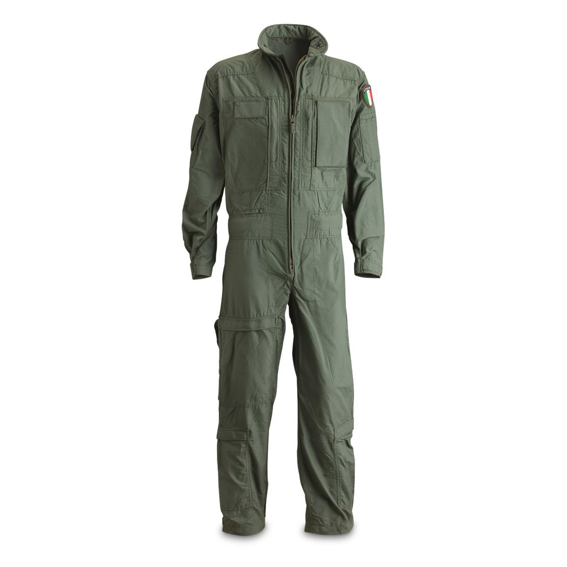 Italian Military Aramid Pilot’s Coveralls, New — Olive Drab / Medium