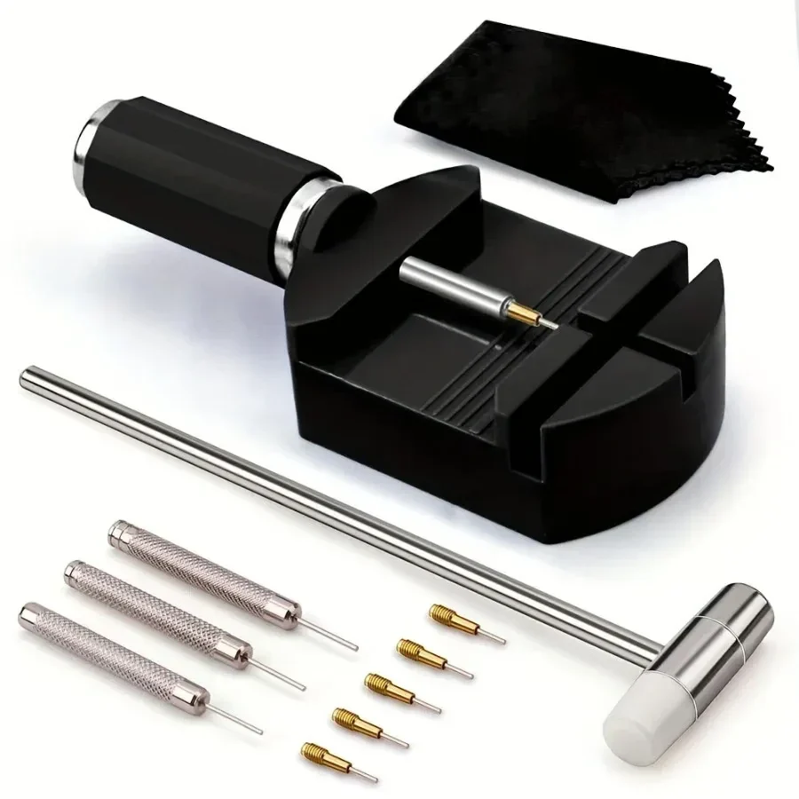 Watch band link removal tool kit with pin punches — representative supplier photograph