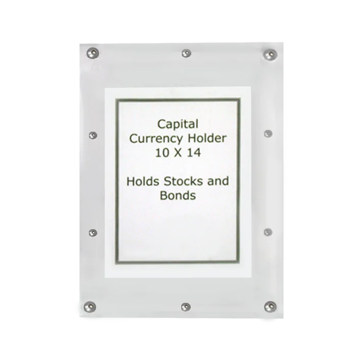 Currency Holder for Stocks, Bonds and Extra Large Notes