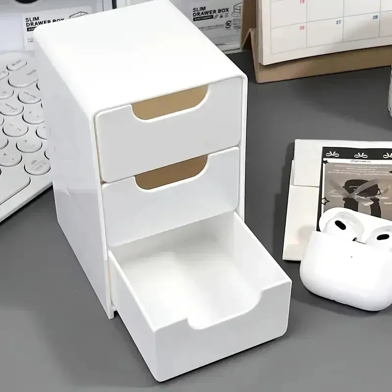 Mini 3-drawer desktop organiser, white