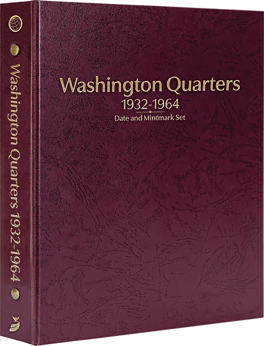 Washington Quarters 1932-1964, Date & Mintmark Set P, D & S (Burgundy)