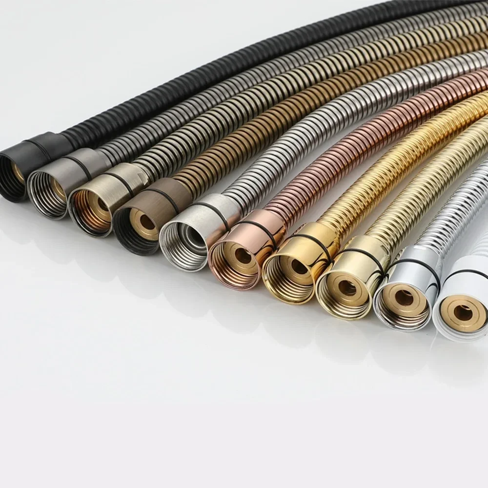 Flexible stainless steel shower hose, G1/2 fittings, 1.5 or 2 m — representative supplier photograph