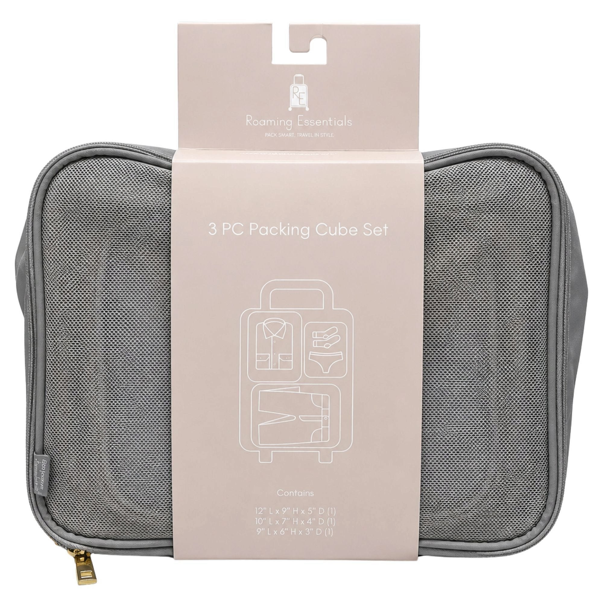 Roaming Essentials 3-Piece Packing Cube Set in Gray (pack of 4)
