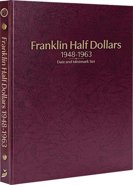 Franklin Half Dollars 1948-1963, Date & Mintmark Set P, D & S (Burgundy)