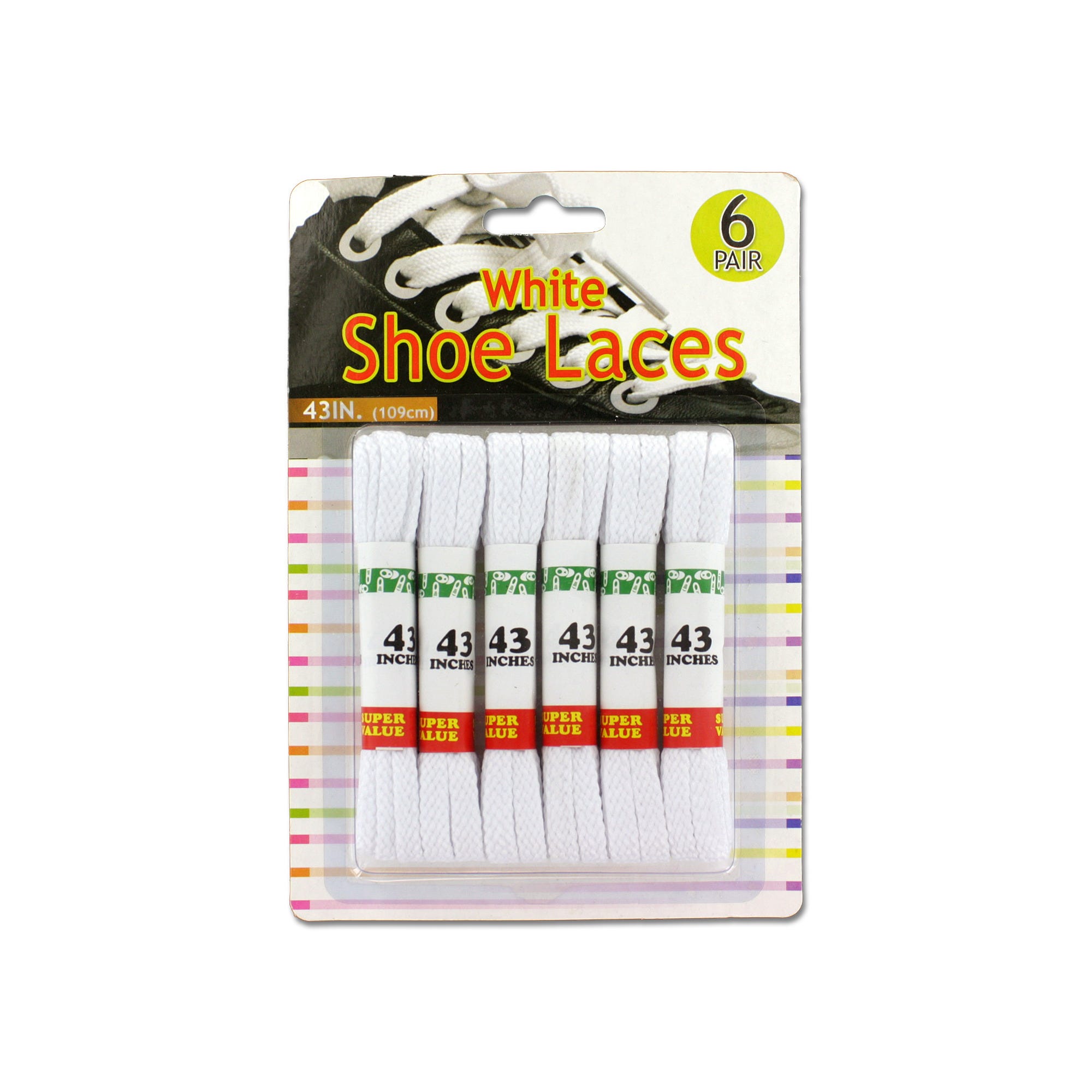Bulk 24-Pack: White Shoe Laces