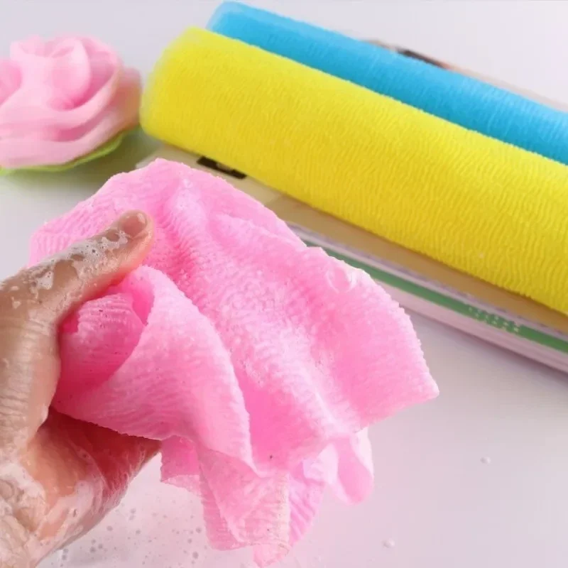 Nylon exfoliating wash towel, 30 x 90 cm — representative supplier photograph