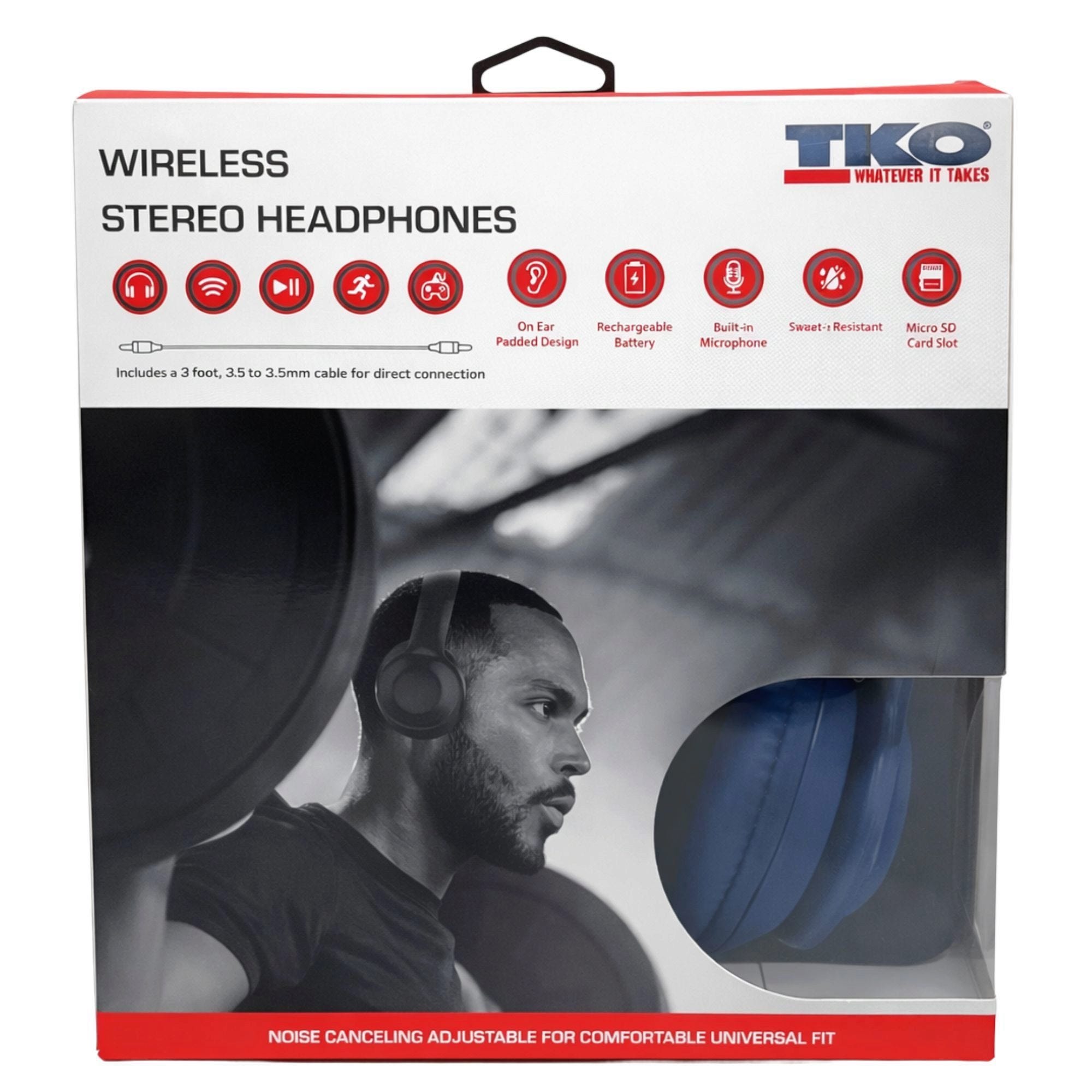TKO Bluetooth Headphones in Navy Blue (pack of 6)