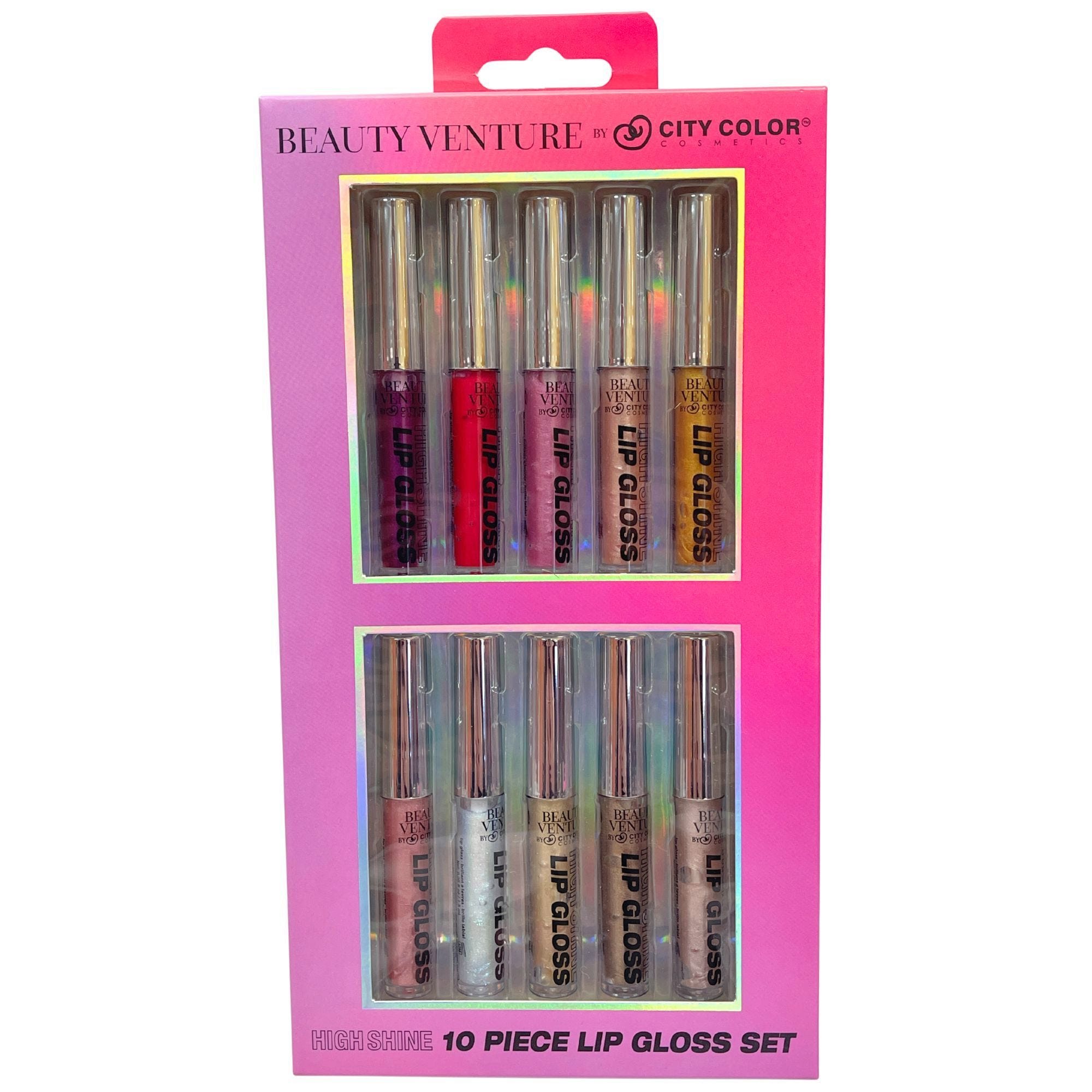 Bulk 12-Pack: Beauty Venture 10 Piece Lip Gloss Set in Natural Tones