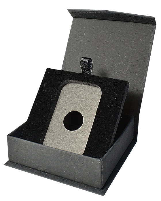 Folding Coin Capsule Box with Magnetic Lid and Stand Insert - 1oz Silver Bar Capsule - Black