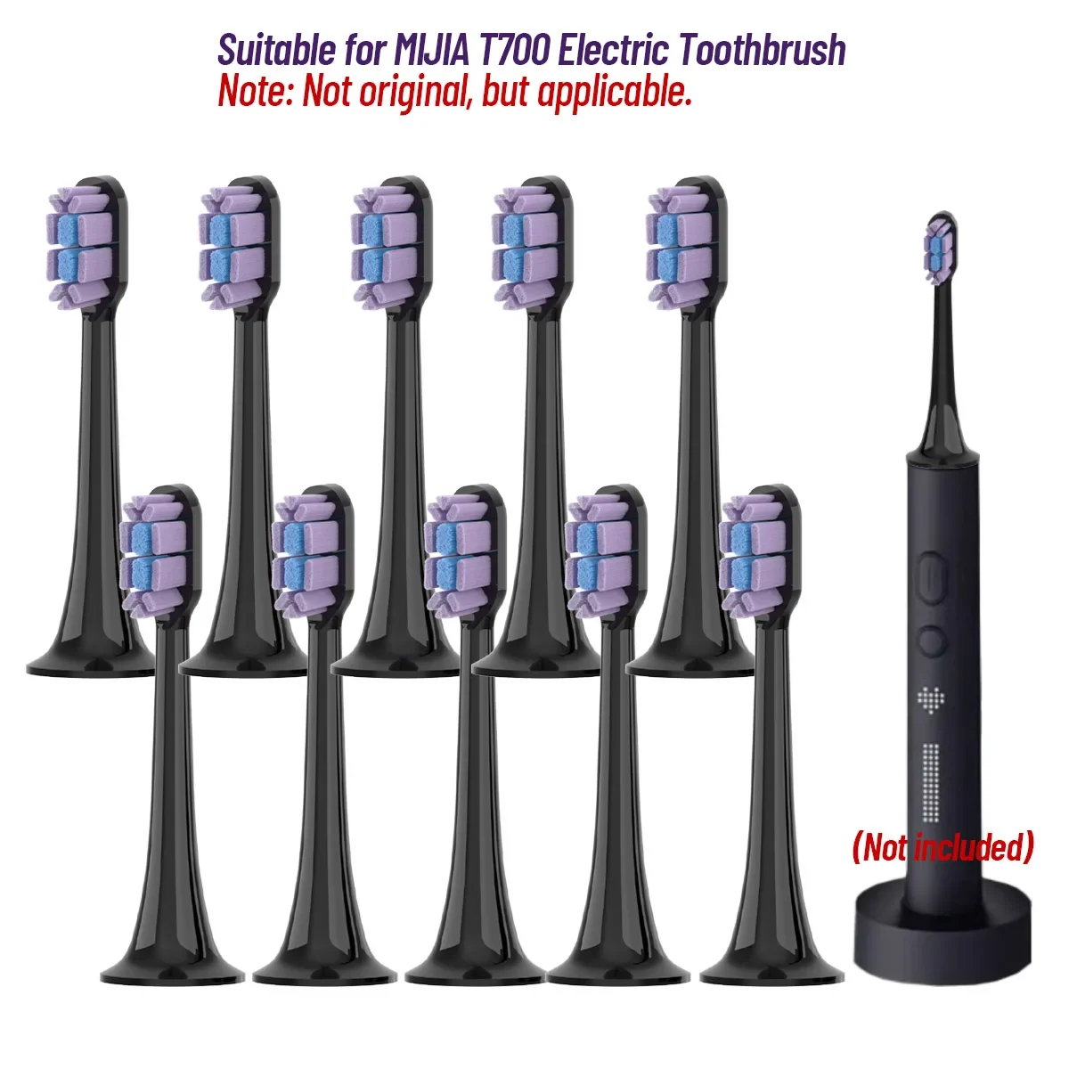 Replacement brush heads compatible with Xiaomi Mijia T700 sonic toothbrush, 5 or 10