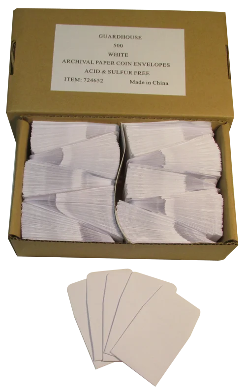 Paper Coin Envelope, White - Qty: 500