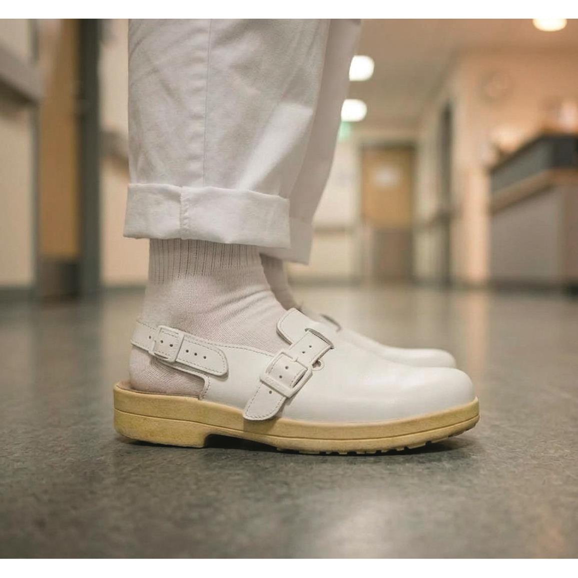 Austrian Military Surplus Leather Clogs, Used — 9 / D - Medium / White