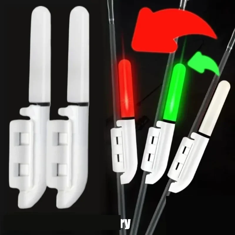 Clip-on LED rod-tip bite lights, battery included, 1 to 10 pack — representative supplier photograph