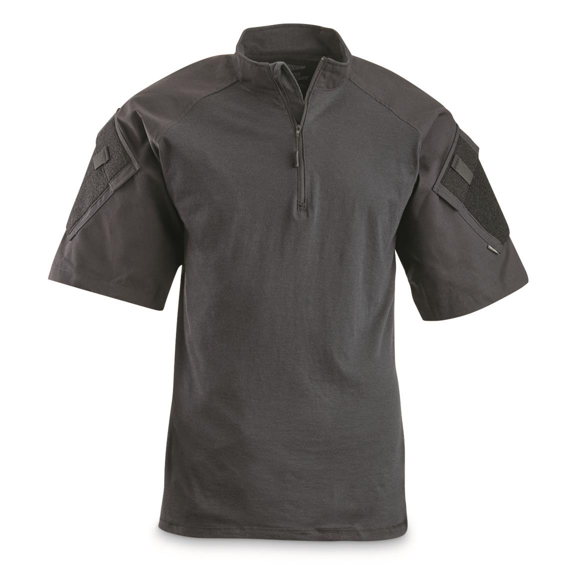 TRU-SPEC Tactical Response Quarter Zip Short Sleeve Combat Shirt — XS / Black
