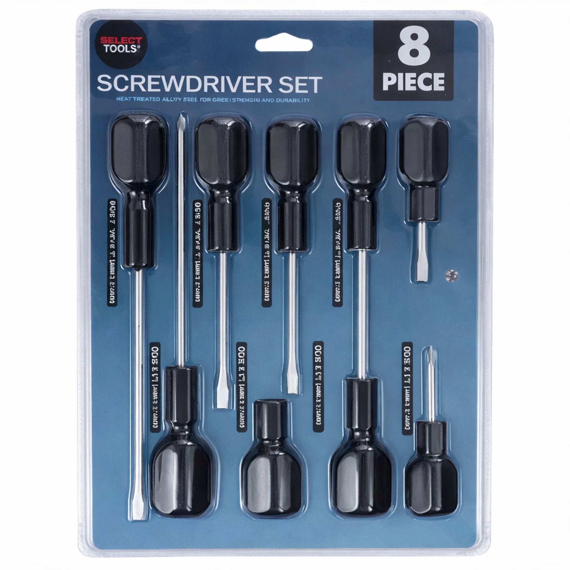 8 Piece Cushioned Grip Screwdriver Set with Durable Steel Shafts (pack of 6)