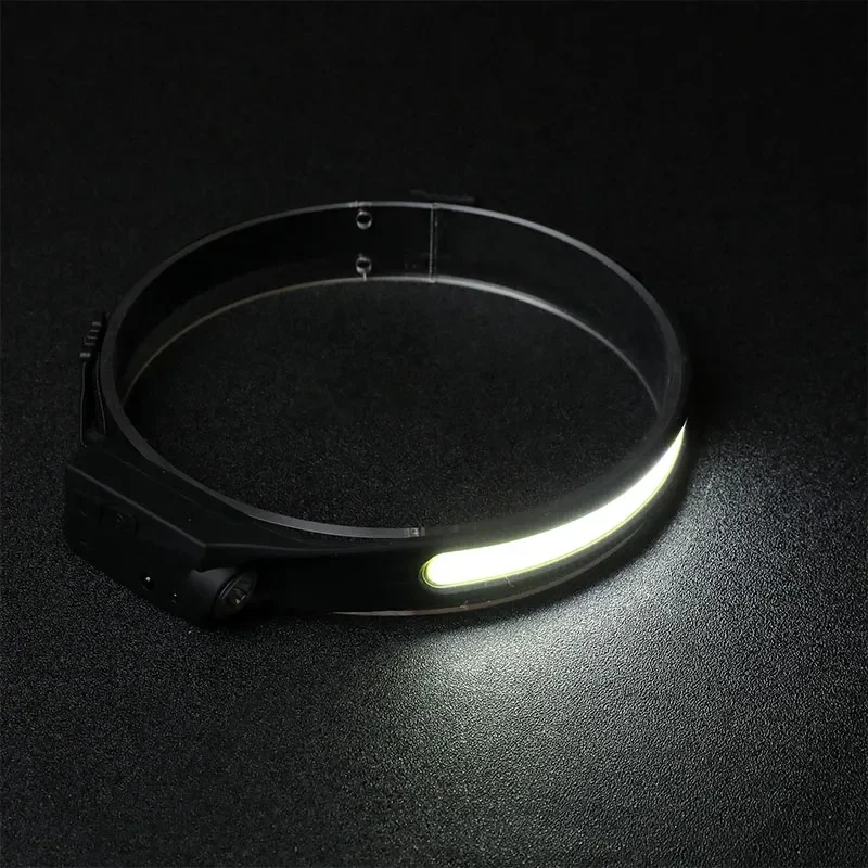 Rechargeable LED strip headlamp with motion sensor