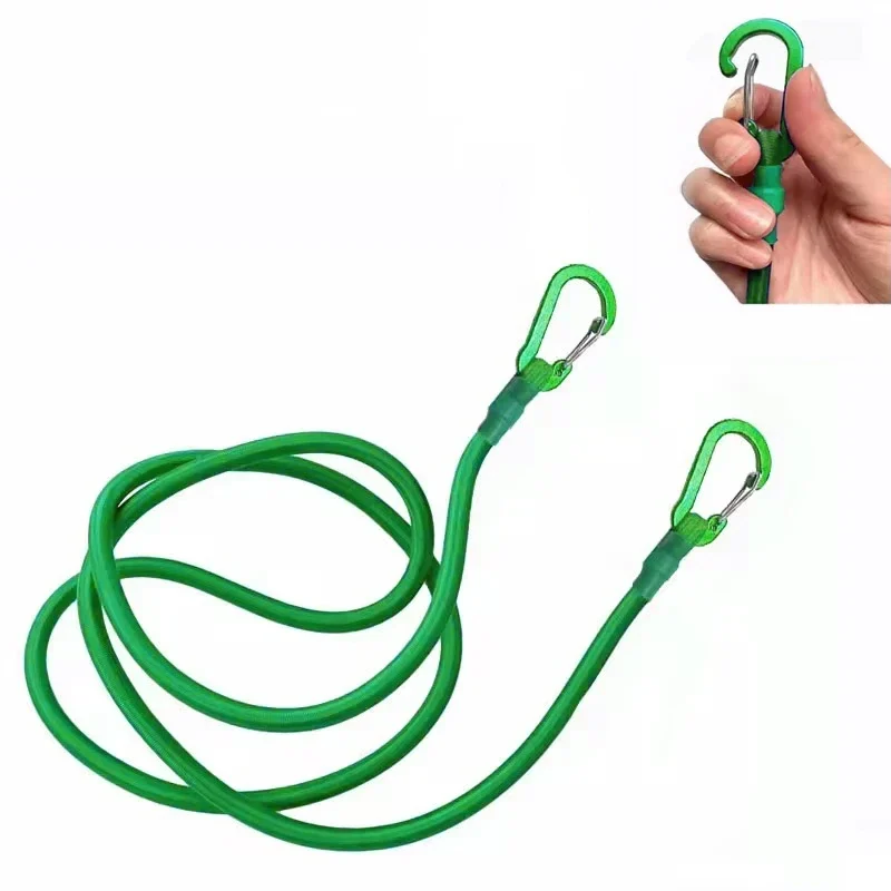 Heavy-duty elastic cord with aluminium carabiners, 30 to 210 cm — representative supplier photograph