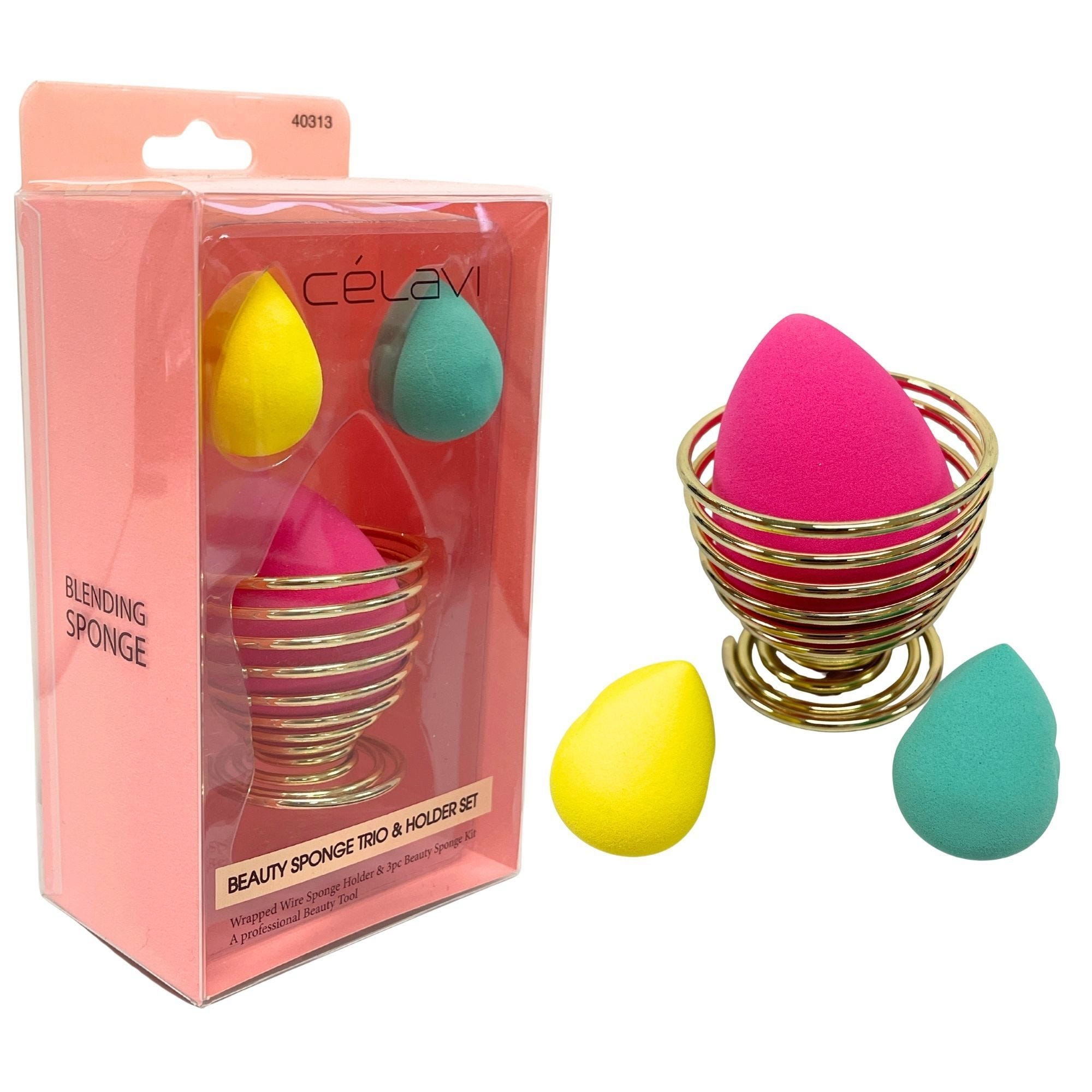 Bulk 24-Pack: Celavi Beauty Sponge Trip and Holder Set