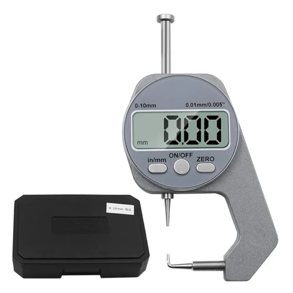 Digital thickness gauge, 0 to 10 mm, 0.01 mm resolution, with case