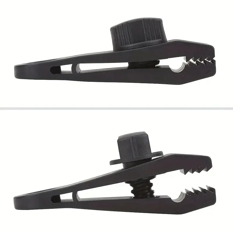 Tarp and tent clamp clips with locking jaws, pack of 10 — representative supplier photograph