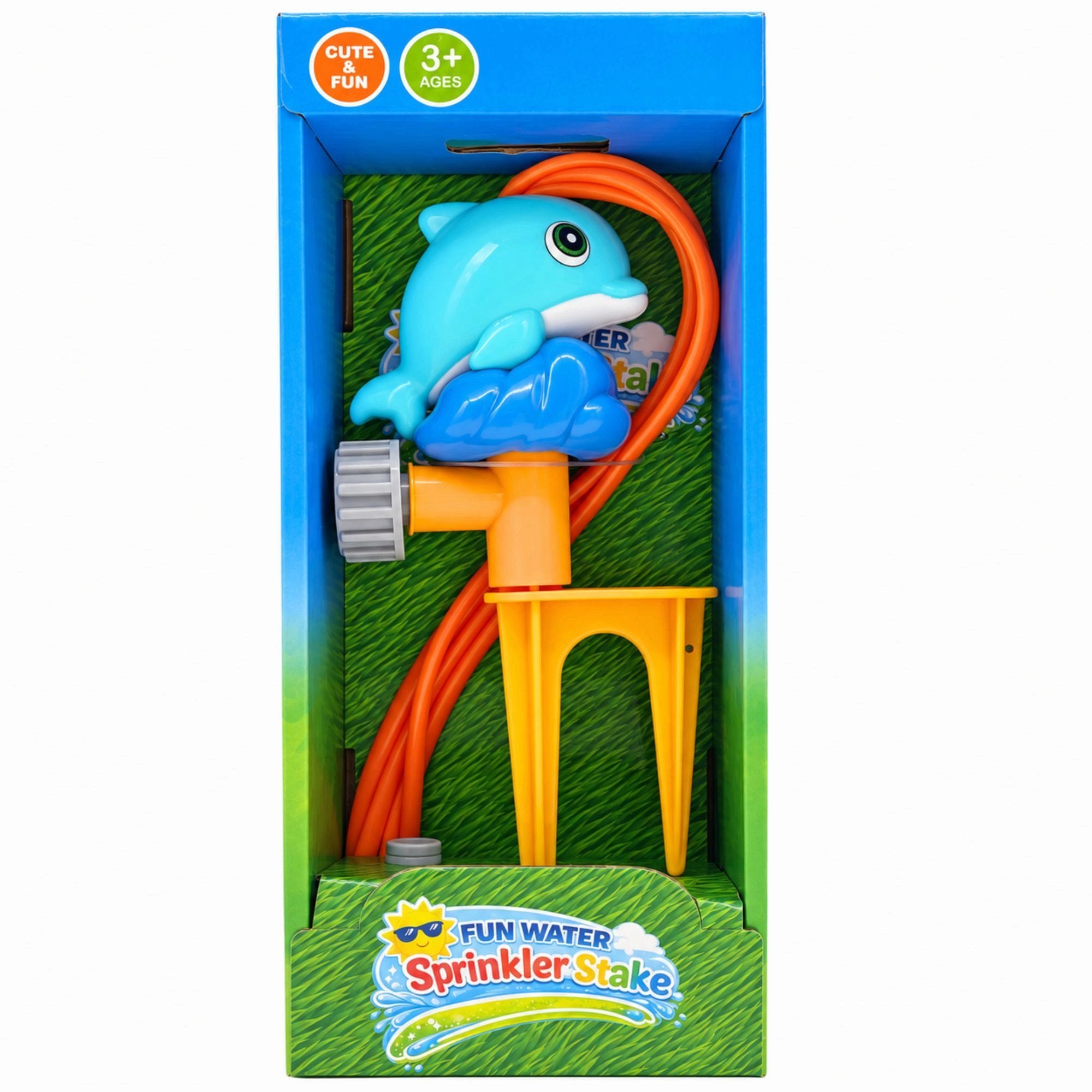Fun Water Sprinkler Stake with 4 Wiggle Splash Spray Tubes (pack of 6)