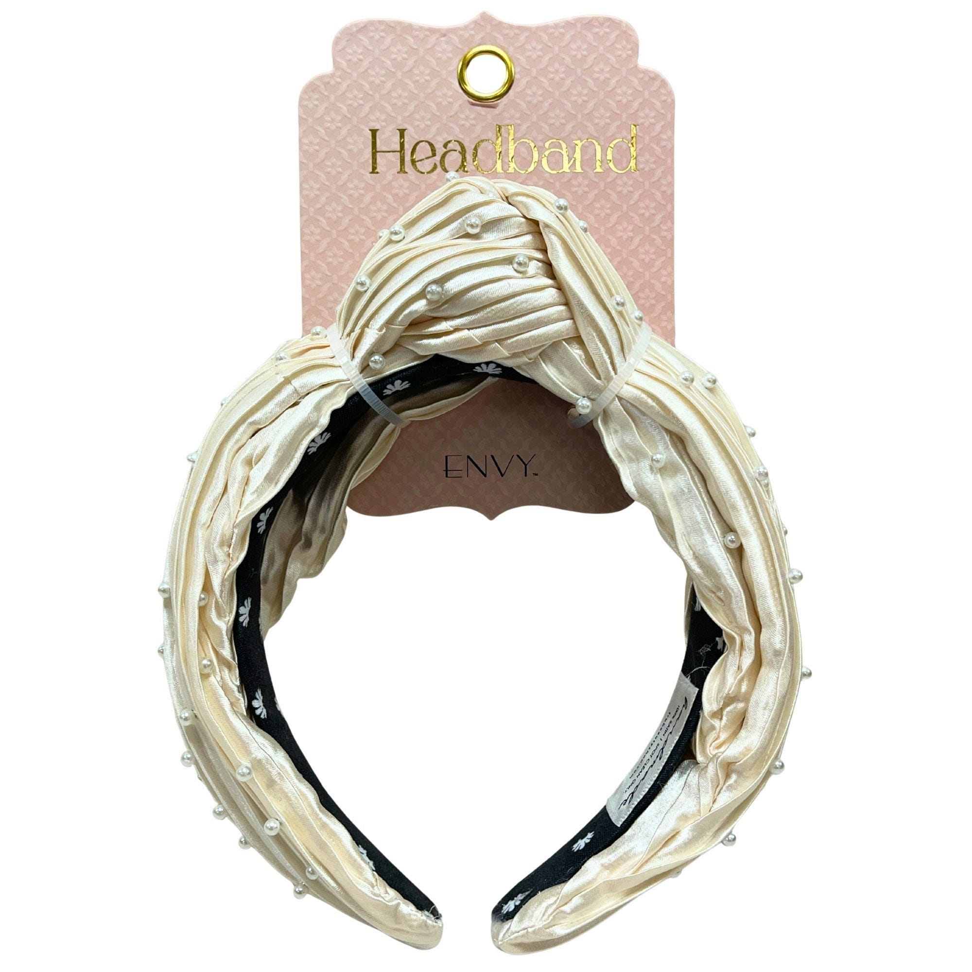 Bulk 24-Pack: Envy Embellished Headband in Nude Gretta Pearl