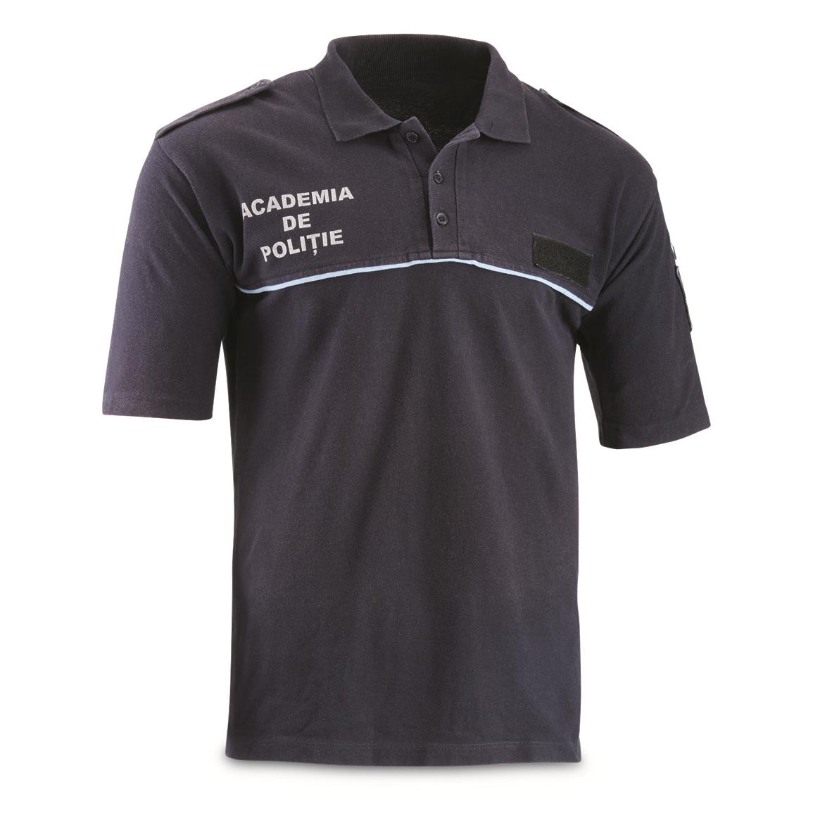 Romanian Police Academy Polo Shirt, Like New — MEDIUM / Navy