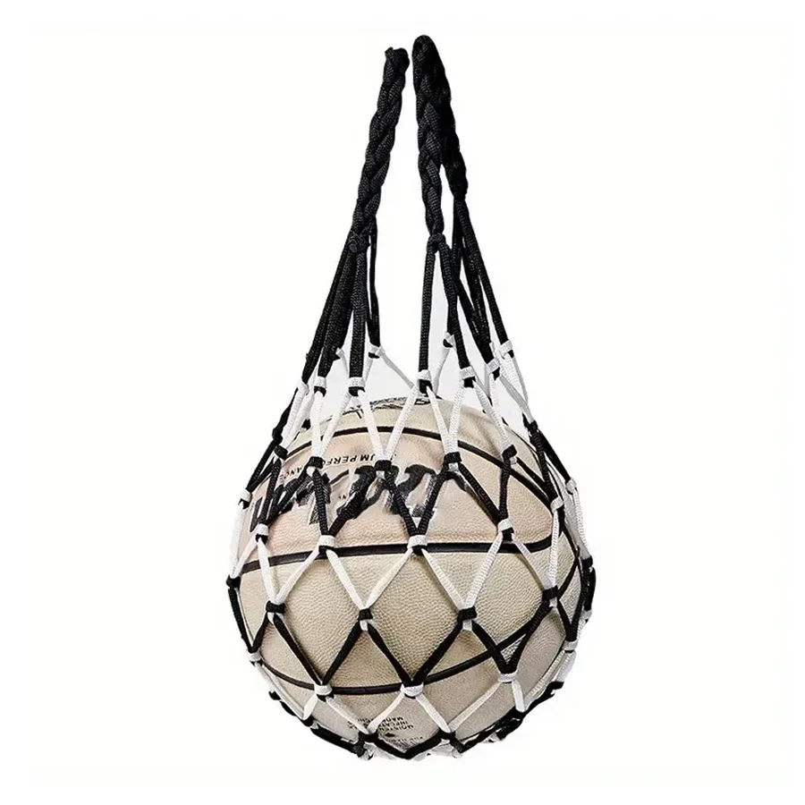 Woven nylon ball carry net for basketball, football or volleyball — representative supplier photograph