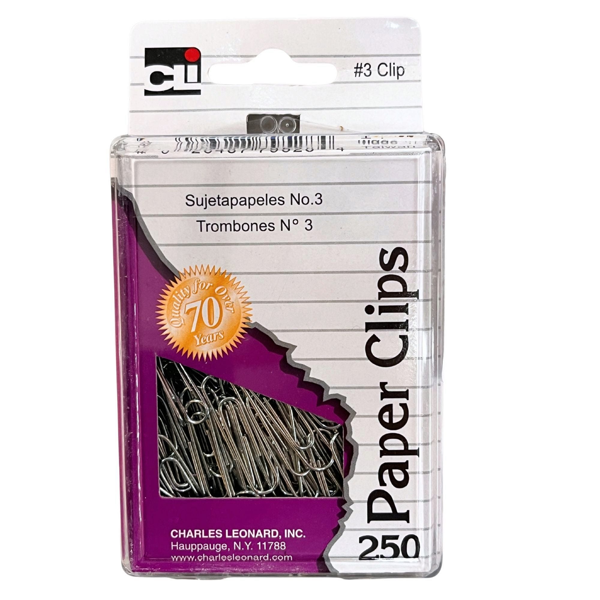 Bulk 30-Pack: Charles Leonard 250 Count Size 3 Paper Clips