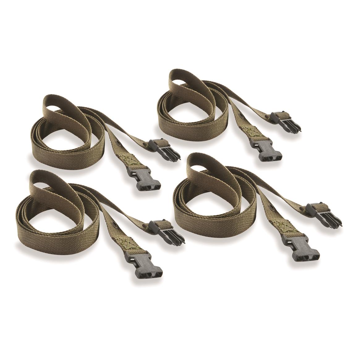 Dutch Military Surplus Canvas Locking Straps, 4 Pack, New