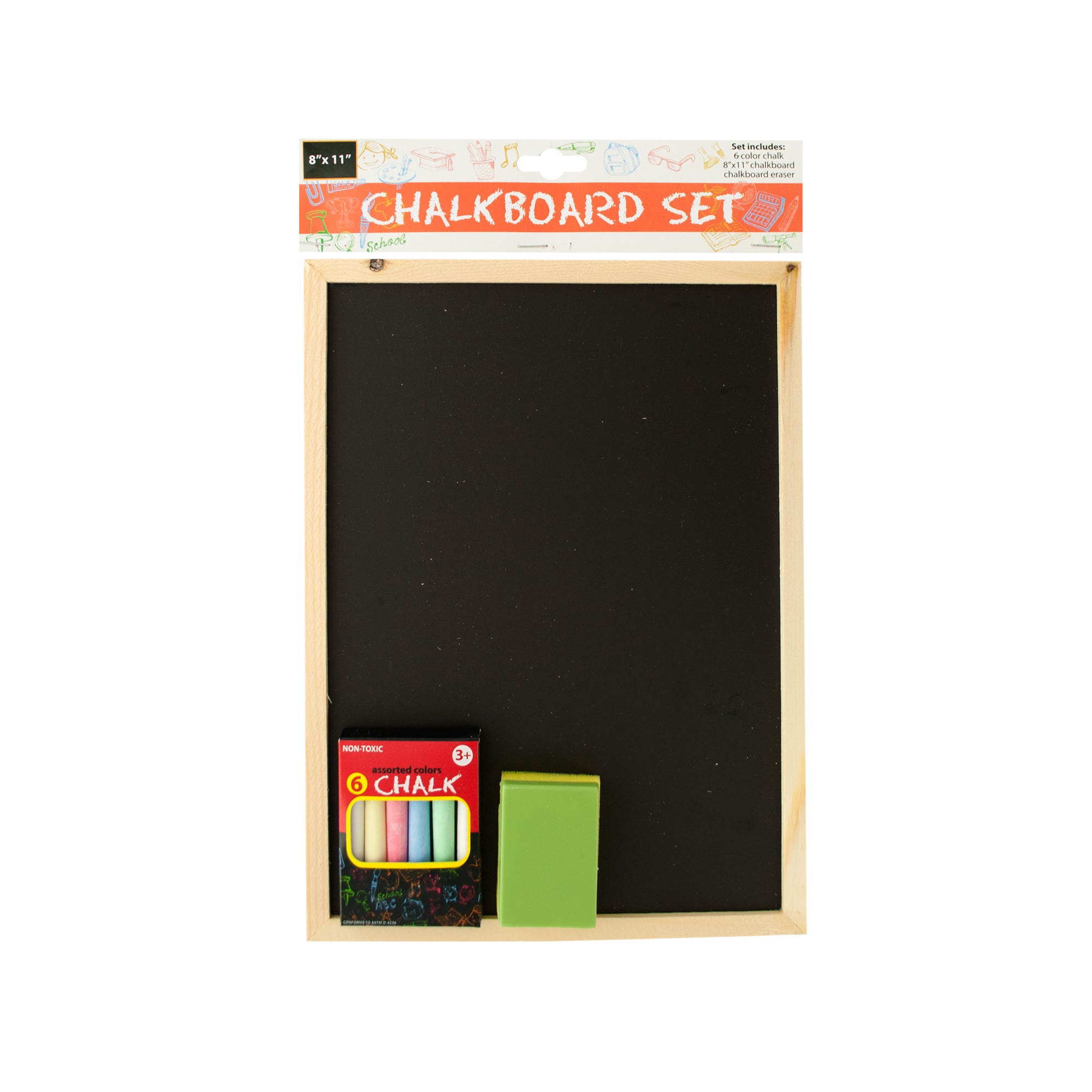 Bulk 12-Pack: Wooden Chalkboard Set