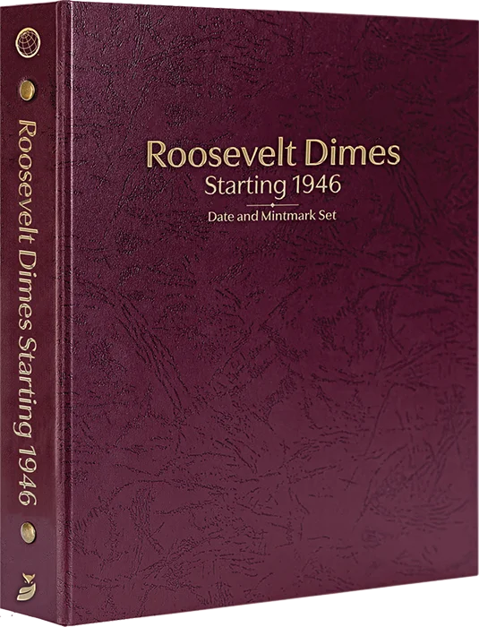 Roosevelt Dimes Starting 1946, Date & Mintmark Set P, D & S (Burgundy)